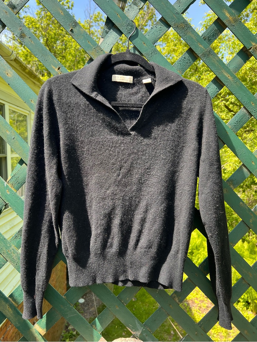 Vintage black cashmere polo from Lord & Taylor